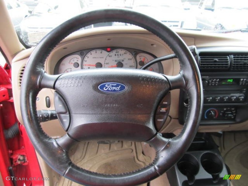2003 Ford Ranger XLT SuperCab 4x4 Medium Pebble Steering Wheel Photo #61226200
