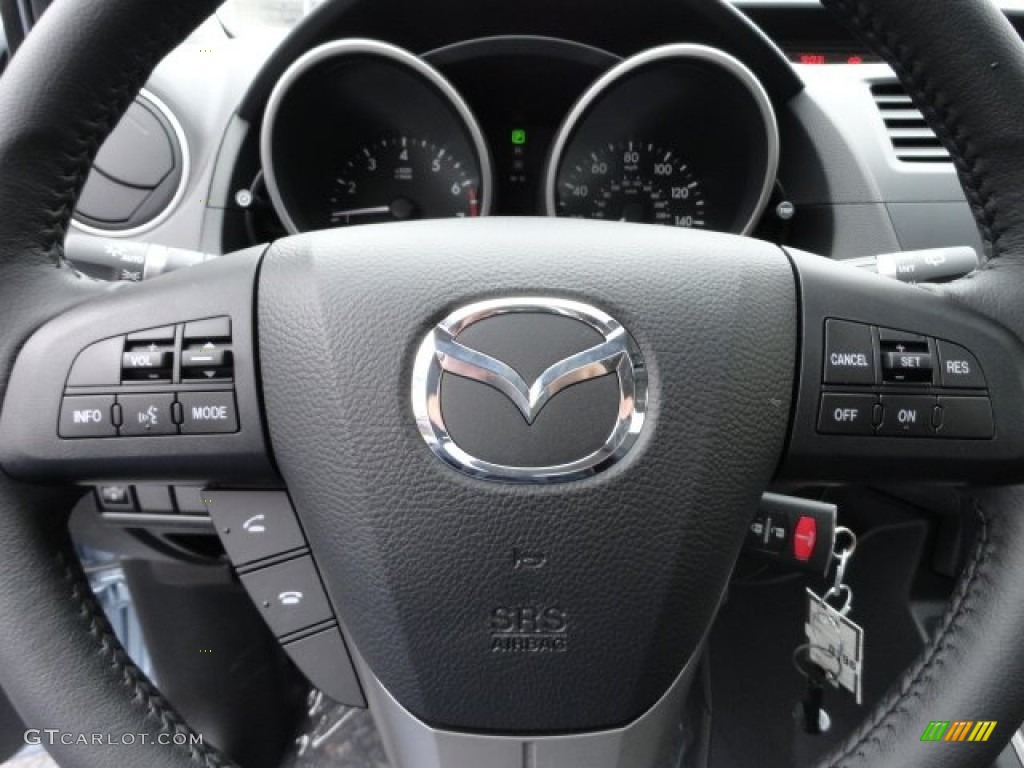 2012 Mazda MAZDA5 Grand Touring Black Steering Wheel Photo #61226830