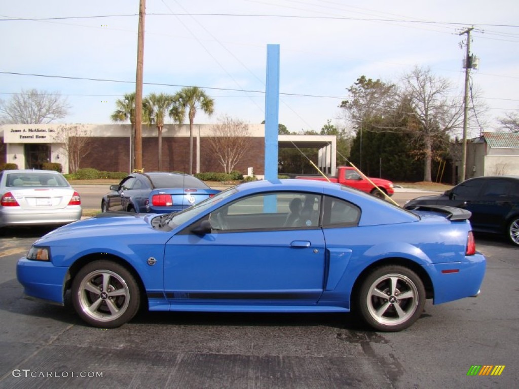 Azure Blue 2004 Ford Mustang Mach 1 Coupe Exterior Photo #61229953