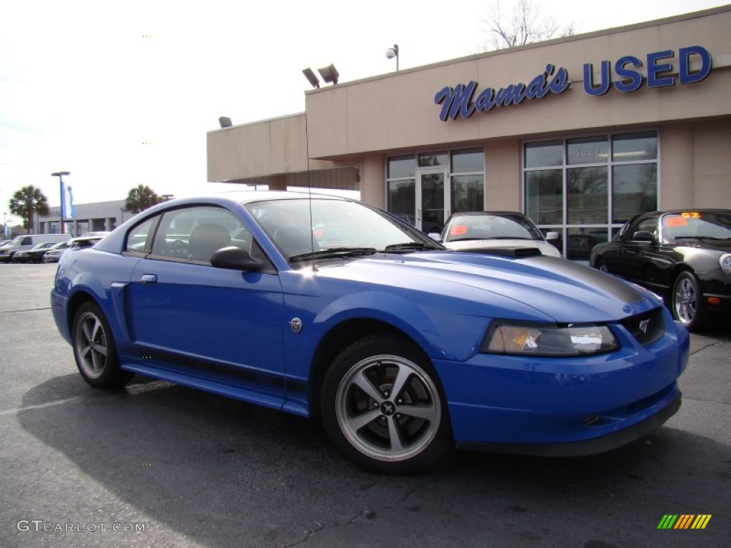 2004 Mustang Mach 1 Coupe - Azure Blue / Dark Charcoal photo #26