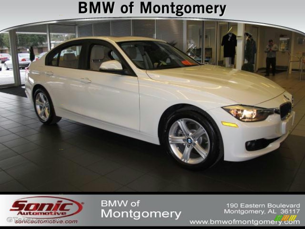 2012 3 Series 328i Sedan - Alpine White / Veneto Beige photo #1