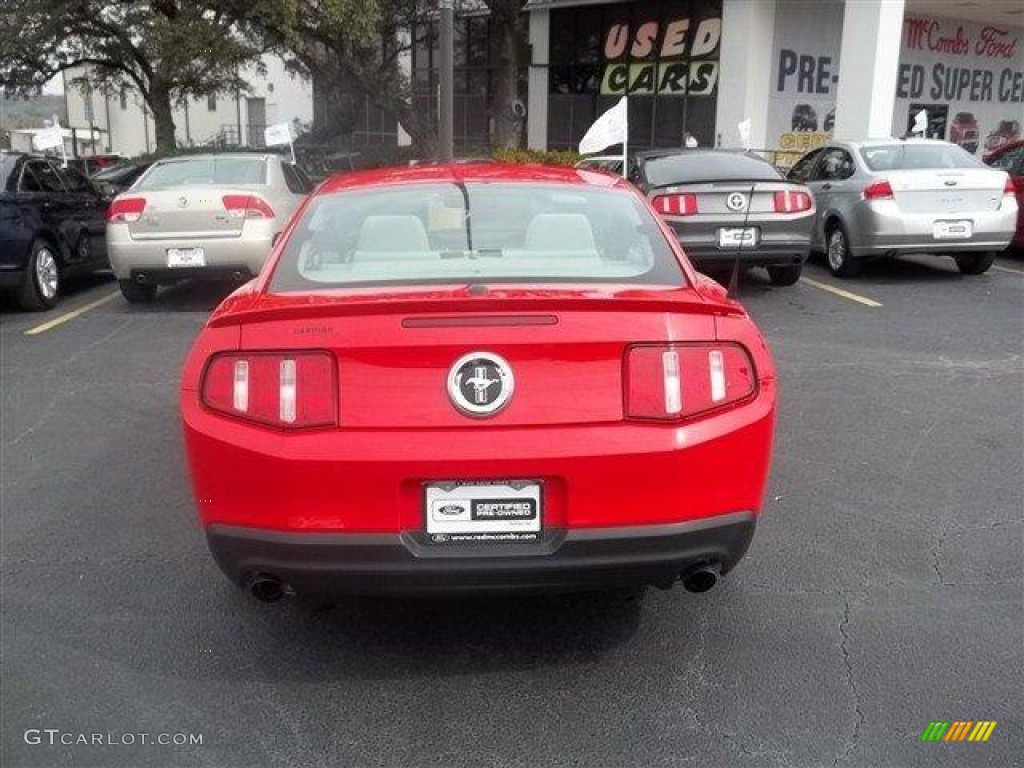 2011 Mustang V6 Premium Coupe - Race Red / Stone photo #4