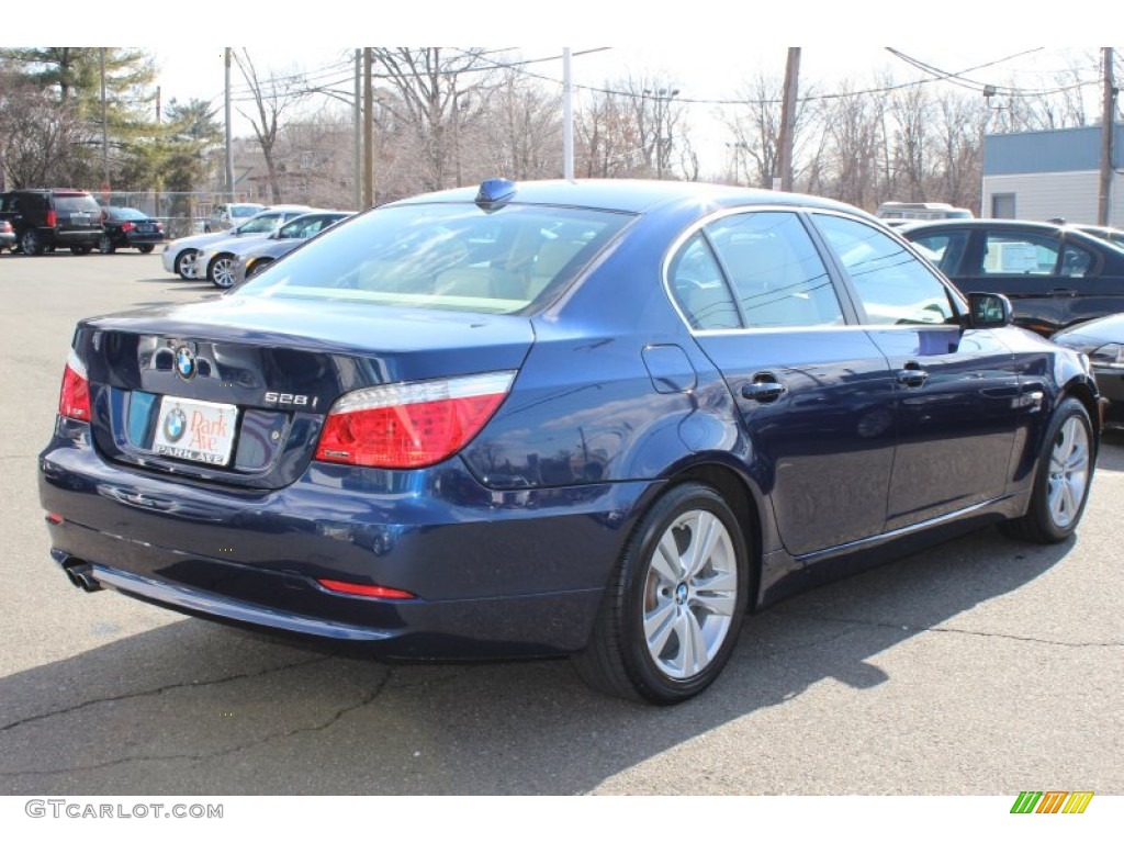 2009 5 Series 528xi Sedan - Deep Sea Blue Metallic / Cream Beige photo #5