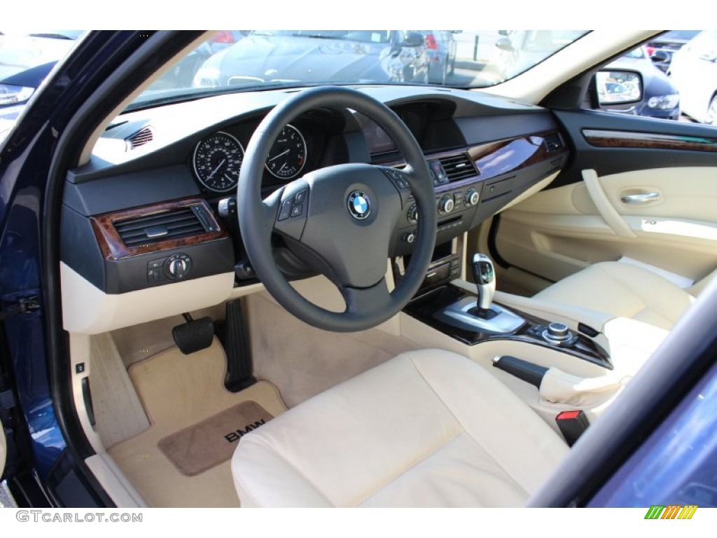 2009 BMW 5 Series 528xi Sedan Cream Beige Dashboard Photo #61234468