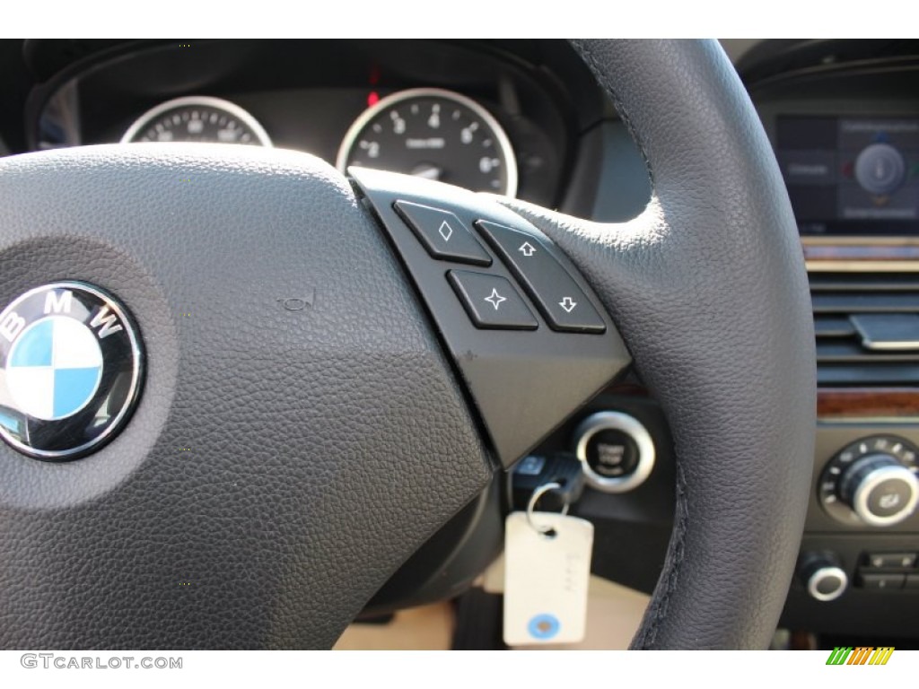 2009 5 Series 528xi Sedan - Deep Sea Blue Metallic / Cream Beige photo #18