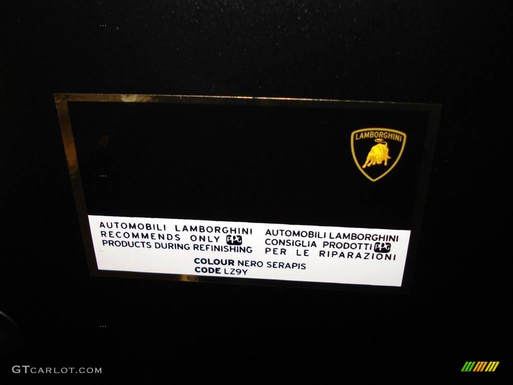 2009 Lamborghini Gallardo LP560-4 Coupe Color Code Photos