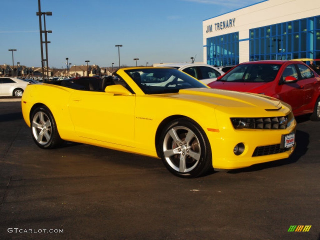 2011 Camaro SS/RS Convertible - Rally Yellow / Black photo #2