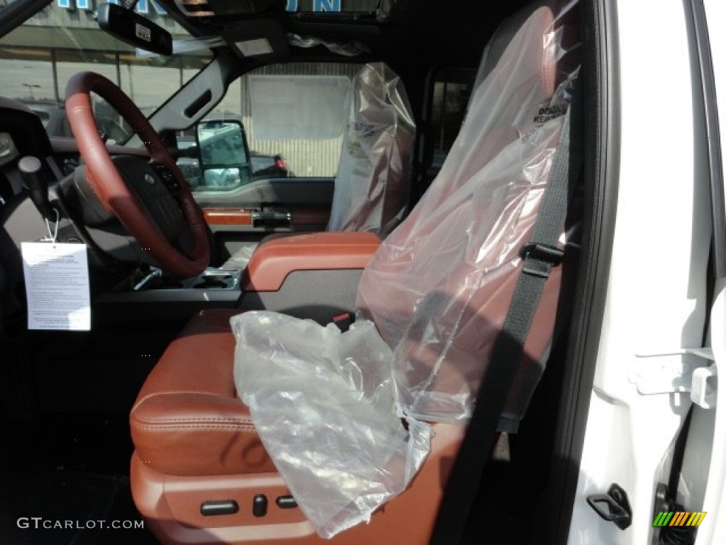 2012 F250 Super Duty King Ranch Crew Cab 4x4 - White Platinum Metallic Tri-Coat / Chaparral Leather photo #10