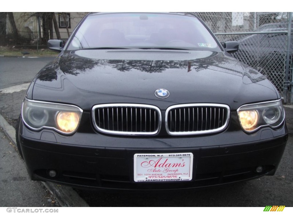 2002 7 Series 745i Sedan - Black Sapphire Metallic / Flannel Grey photo #4