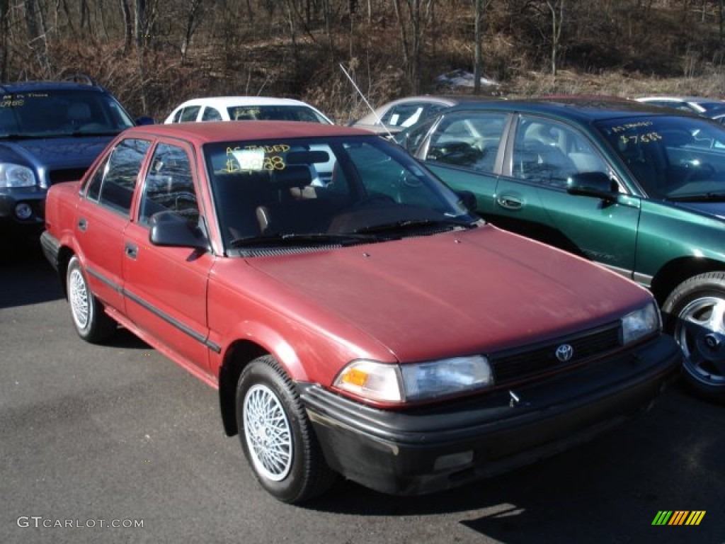 1992 Corolla Sedan - Red Pearl Metallic / Gray photo #3