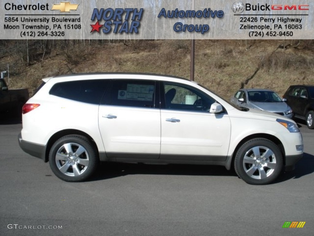 2012 Traverse LT AWD - White Diamond Tricoat / Ebony photo #1