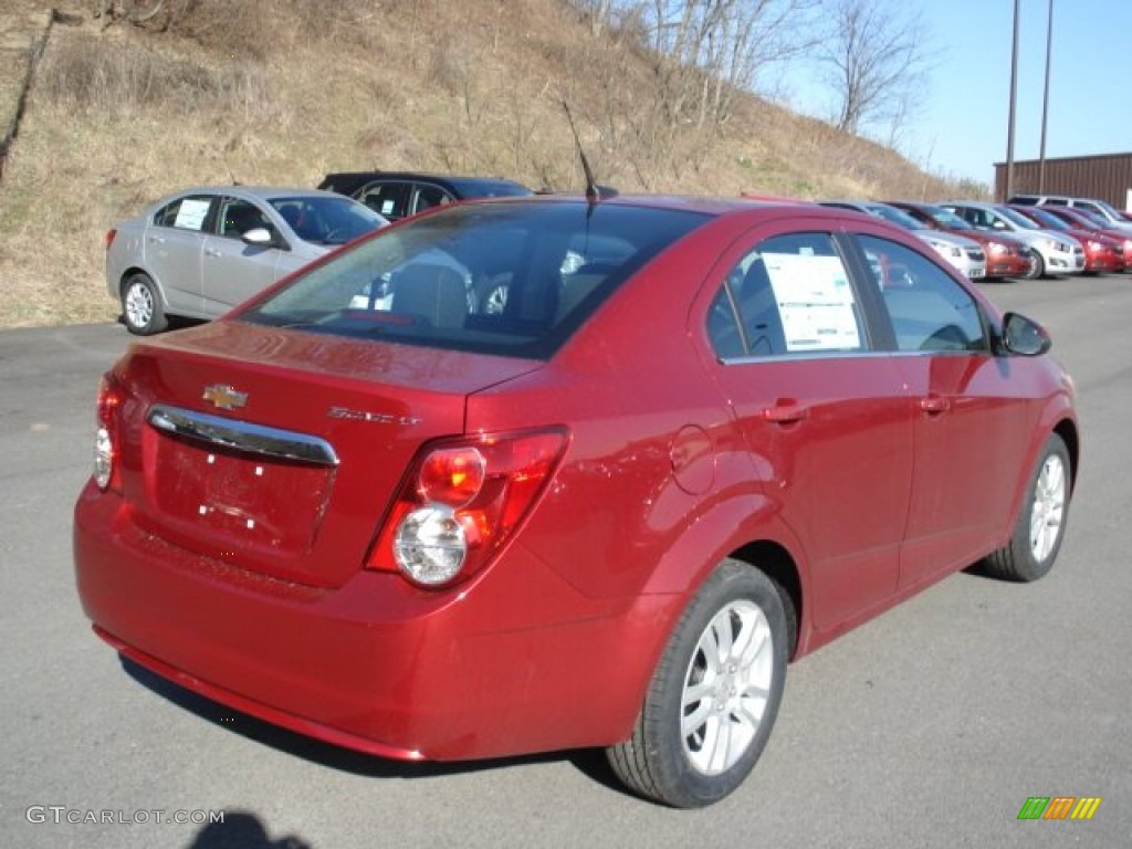 2012 Sonic LS Sedan - Crystal Red Tintcoat / Jet Black/Dark Titanium photo #8