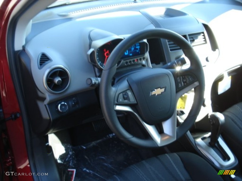 2012 Sonic LS Sedan - Crystal Red Tintcoat / Jet Black/Dark Titanium photo #10