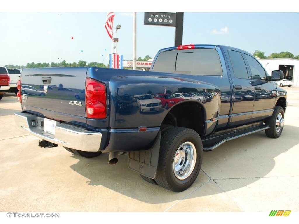 2008 Ram 3500 Big Horn Edition Quad Cab 4x4 Dually - Patriot Blue Pearl / Medium Slate Gray photo #9