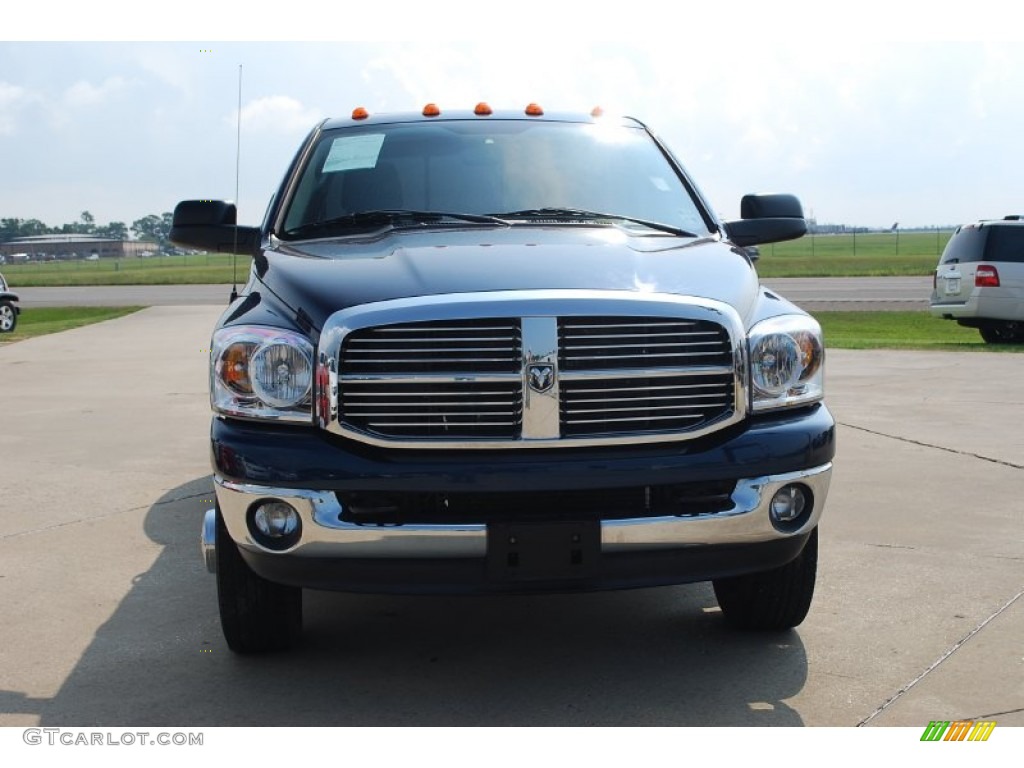 2008 Ram 3500 Big Horn Edition Quad Cab 4x4 Dually - Patriot Blue Pearl / Medium Slate Gray photo #15