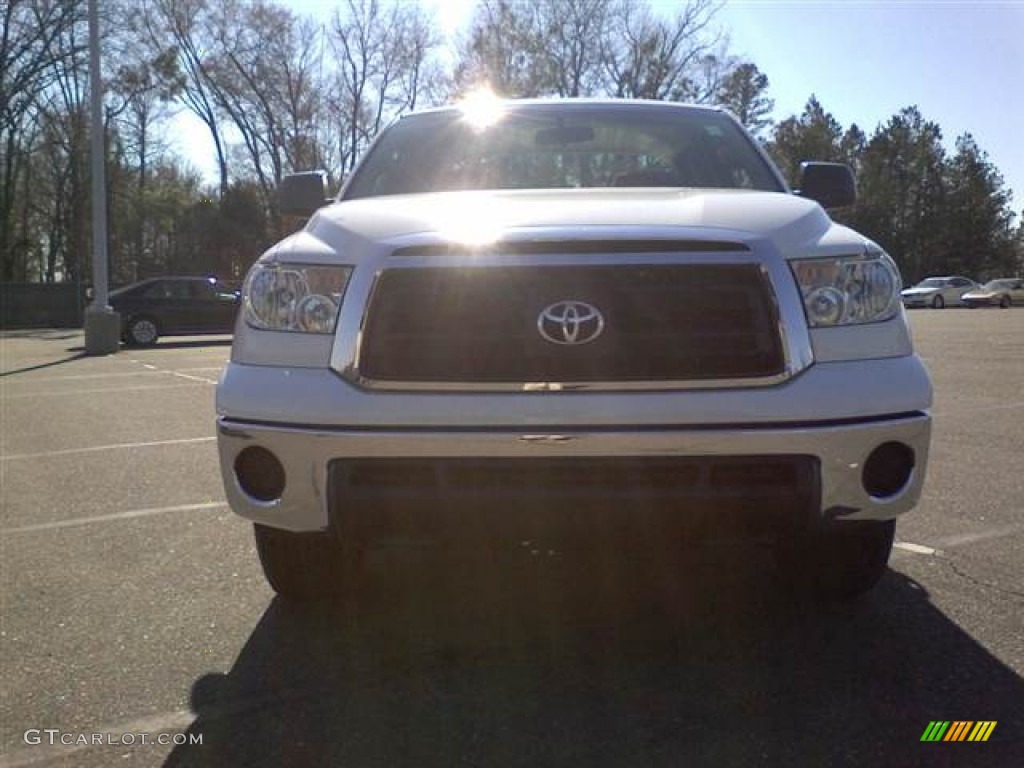 2010 Tundra Double Cab - Super White / Sand Beige photo #2