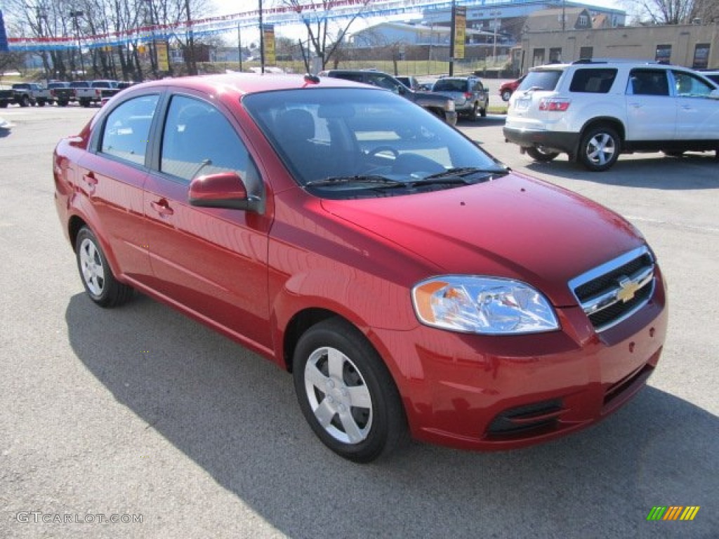 2010 Aveo LT Sedan - Sport Red / Charcoal photo #5