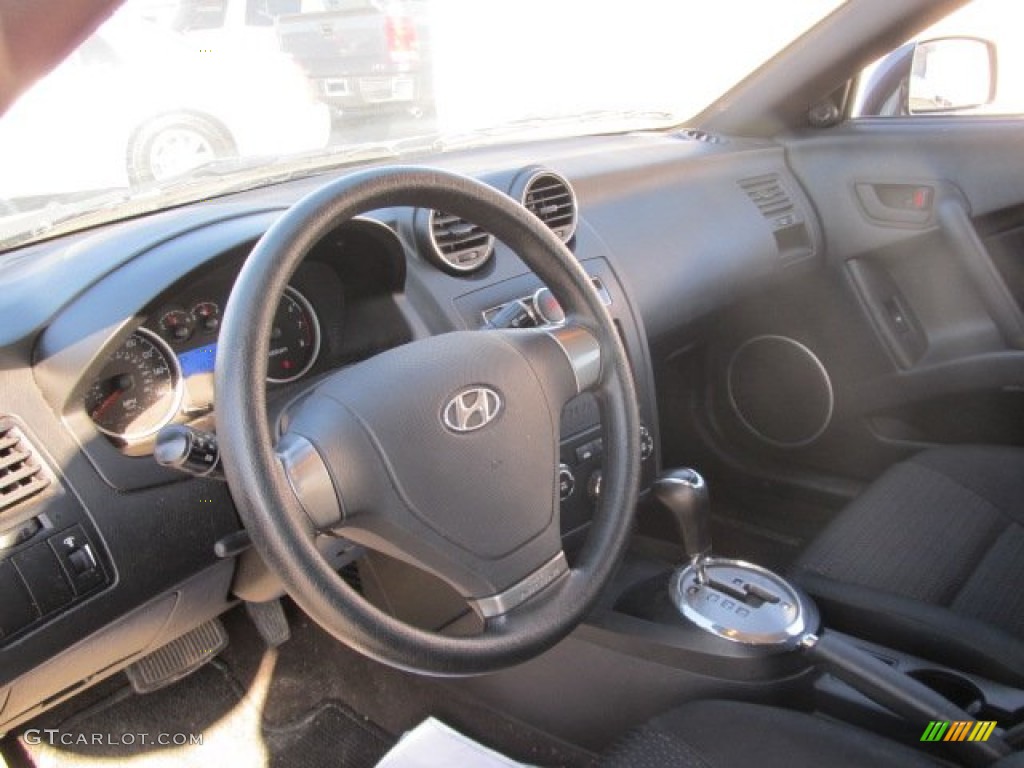 2008 Hyundai Tiburon GS GS Black Cloth Steering Wheel Photo #61249964