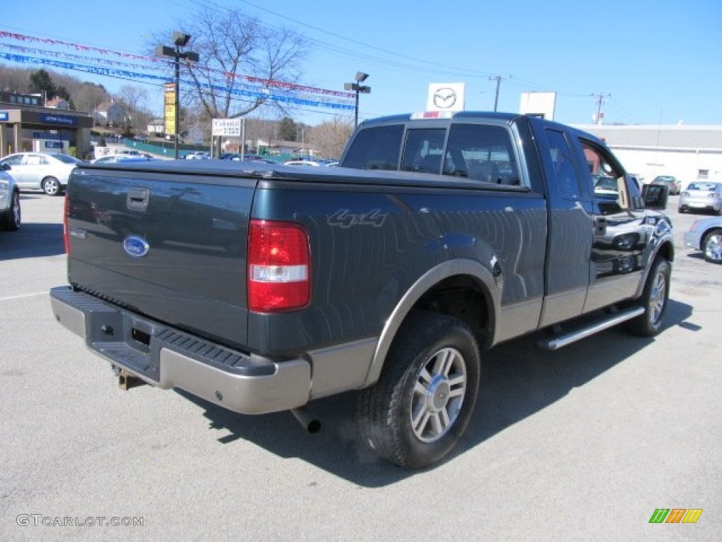 2005 F150 Lariat SuperCab 4x4 - Aspen Green Metallic / Tan photo #7