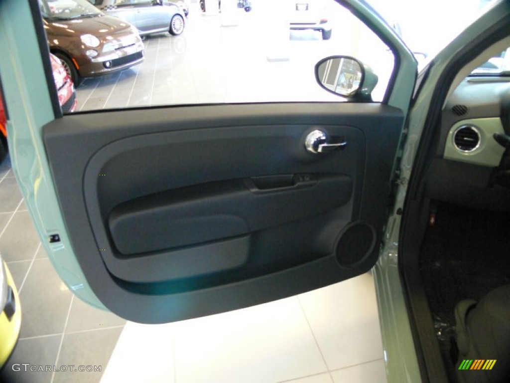 2012 Fiat 500 Pop Tessuto Grigio/Nero (Grey/Black) Door Panel Photo #61252337