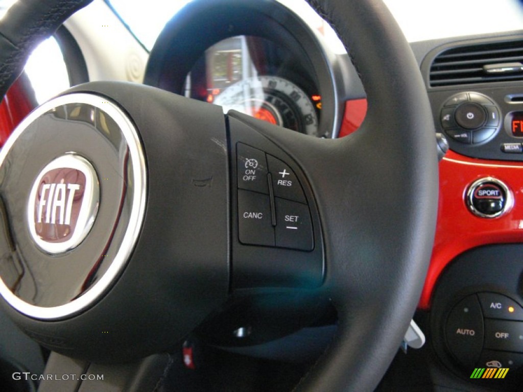2012 500 c cabrio Lounge - Rosso Brillante (Red) / Pelle Nera/Nera (Black/Black) photo #13