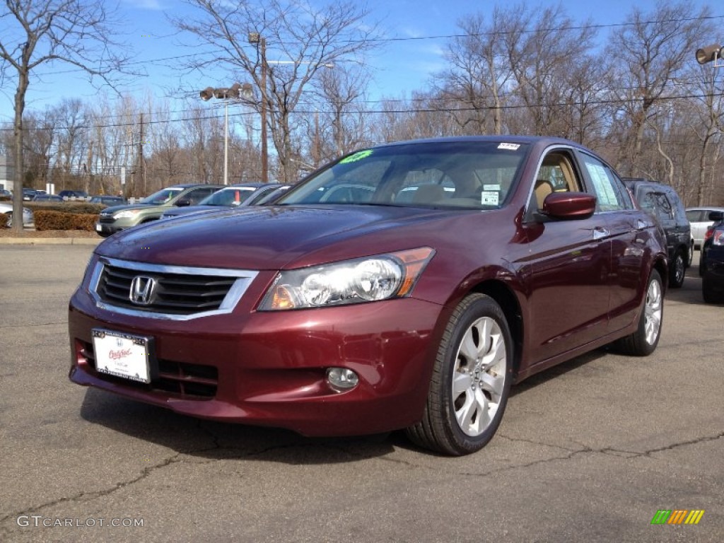 2008 Accord EX V6 Sedan - Basque Red Pearl / Ivory photo #6