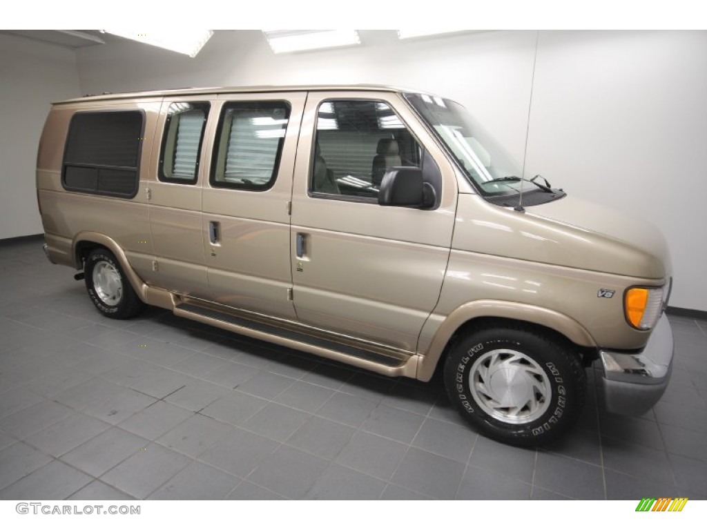 1999 E Series Van E150 Custom Passenger - Harvest Gold Metallic / Medium Parchment photo #9