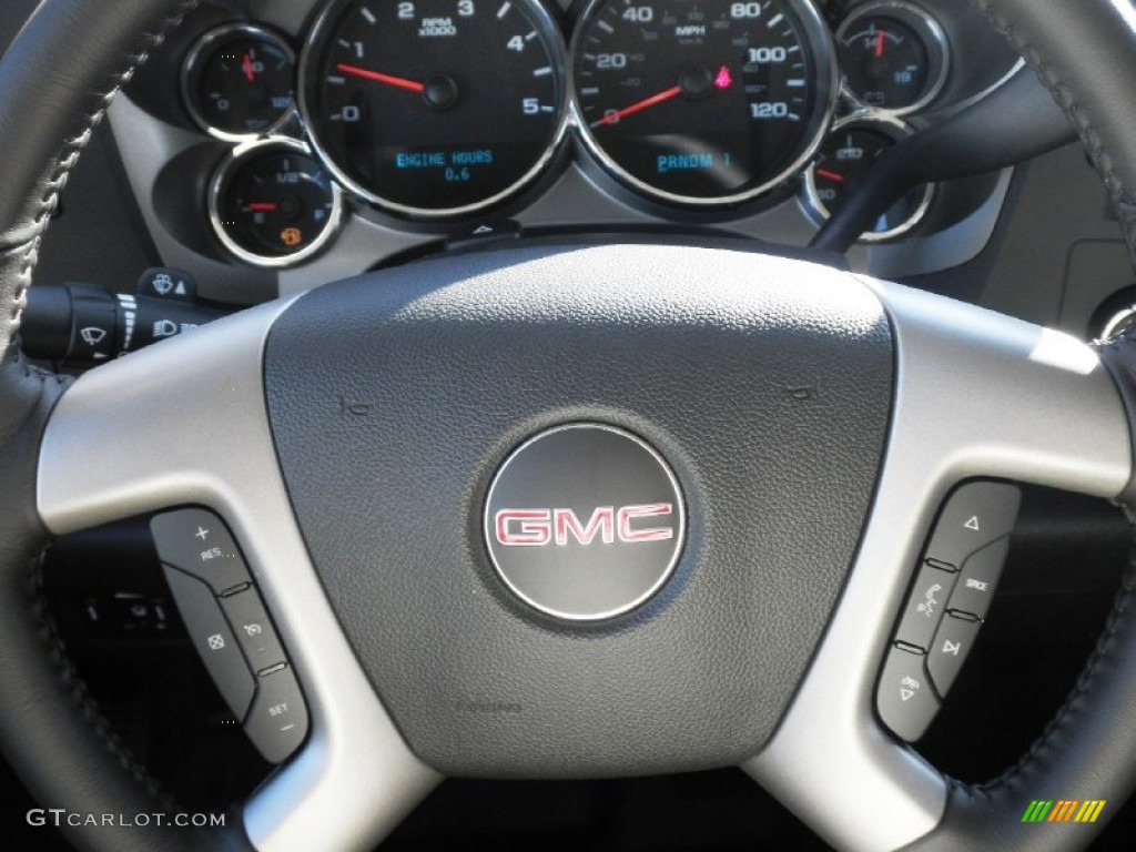 2012 GMC Sierra 3500HD Crew Cab Dually 4x4 Chassis Ebony Steering Wheel Photo #61257722