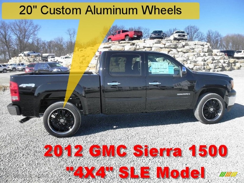 2012 Sierra 1500 SLE Crew Cab 4x4 - Onyx Black / Ebony photo #1