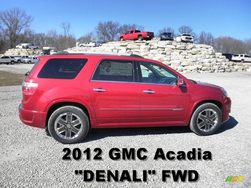 2012 Acadia Denali - Crystal Red Tintcoat / Cashmere photo #1