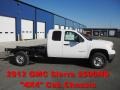 2012 Summit White GMC Sierra 2500HD Extended Cab 4x4 Chassis  photo #1