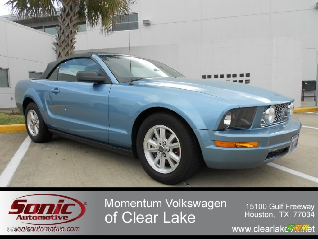 2007 Mustang V6 Premium Convertible - Windveil Blue Metallic / Light Graphite photo #1