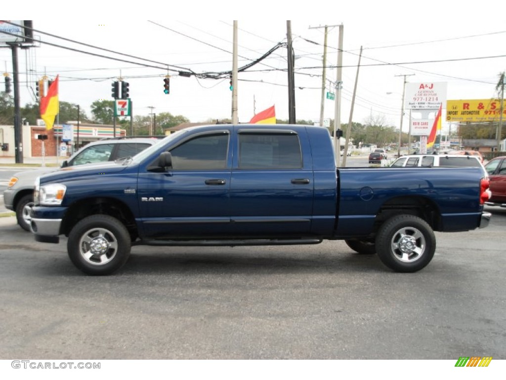 2008 Ram 1500 SLT Mega Cab 4x4 - Patriot Blue Pearl / Khaki photo #4