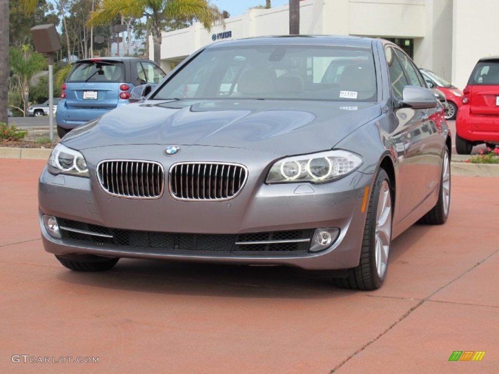 2012 5 Series 535i Sedan - Space Gray Metallic / Oyster/Black photo #1