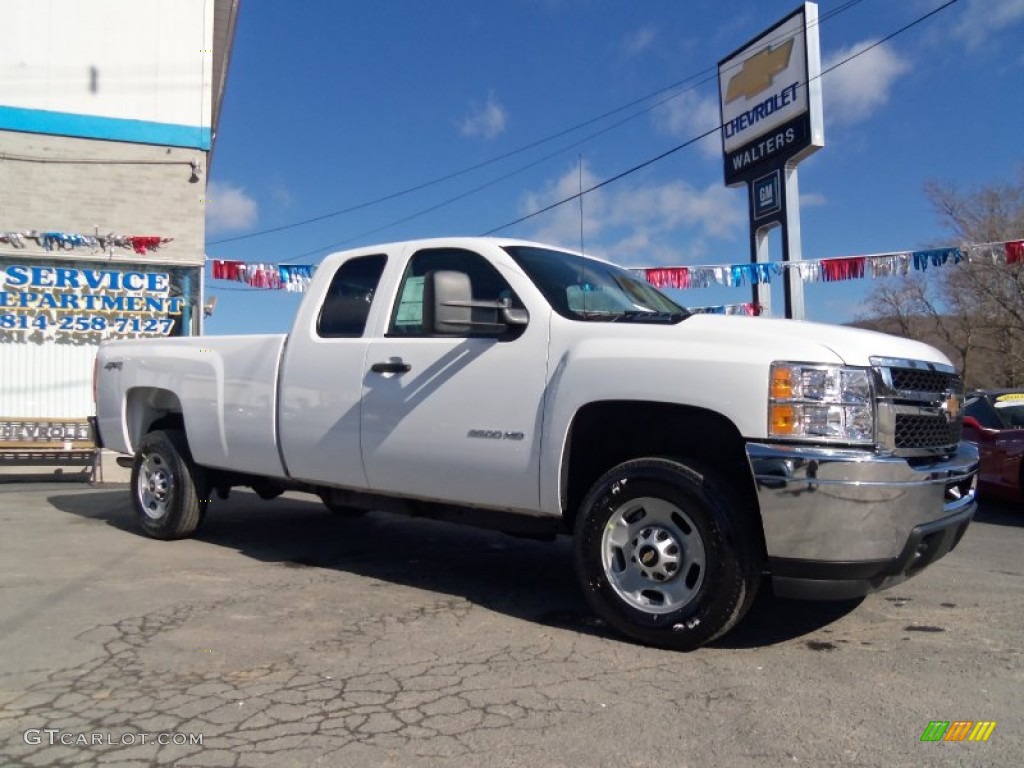 2012 Silverado 2500HD Work Truck Extended Cab 4x4 - Summit White / Dark Titanium photo #3