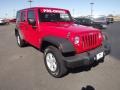 2007 Flame Red Jeep Wrangler Unlimited X  photo #3