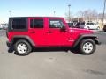 2007 Flame Red Jeep Wrangler Unlimited X  photo #4