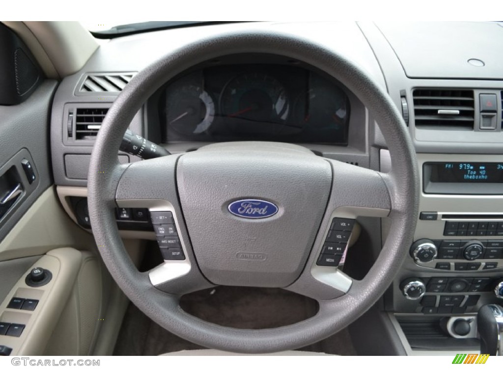 2010 Ford Fusion SE V6 Medium Light Stone Steering Wheel Photo #61268291