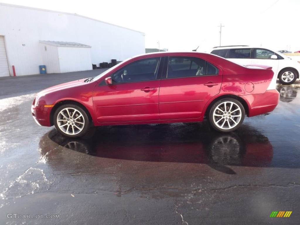 2008 Fusion SE V6 - Redfire Metallic / Charcoal Black/Red photo #4