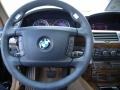 2008 BMW 7 Series Natural Brown Interior Steering Wheel Photo