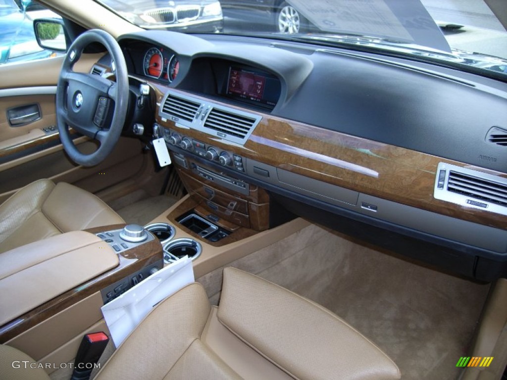 2008 BMW 7 Series 750Li Sedan Natural Brown Dashboard Photo #61270481