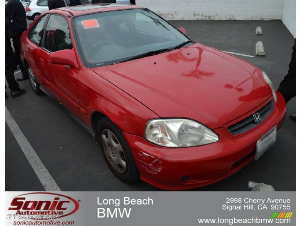 1999 Civic EX Coupe - Milano Red / Dark Gray photo #1