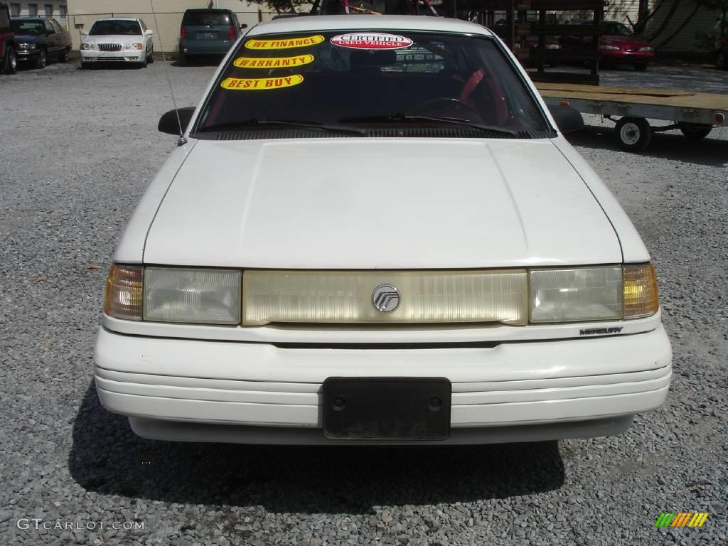 1992 Topaz GS Sedan - Oxford White / Red photo #2