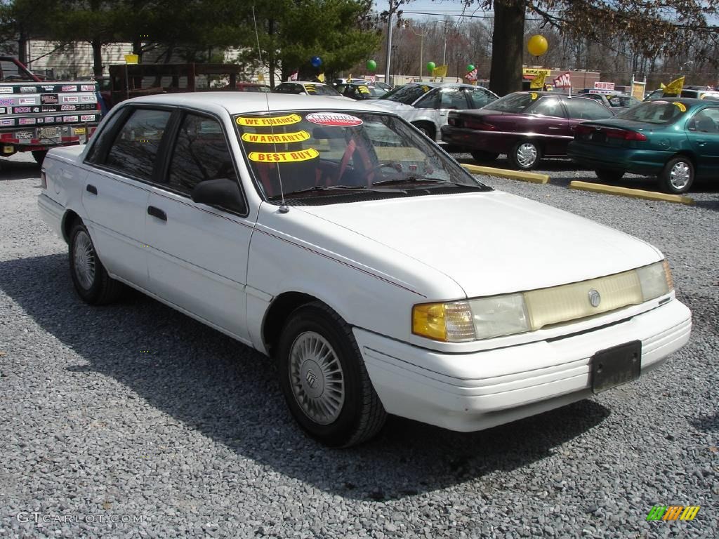 1992 Topaz GS Sedan - Oxford White / Red photo #3