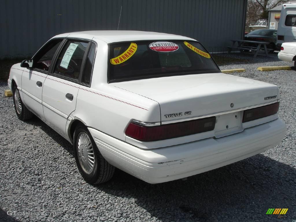 1992 Topaz GS Sedan - Oxford White / Red photo #7