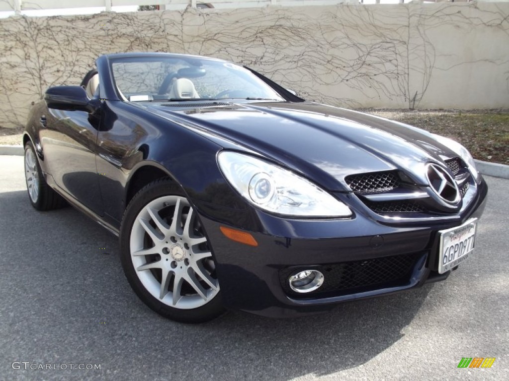 2009 SLK 300 Roadster - Capri Blue Metallic / Black/Beige photo #1