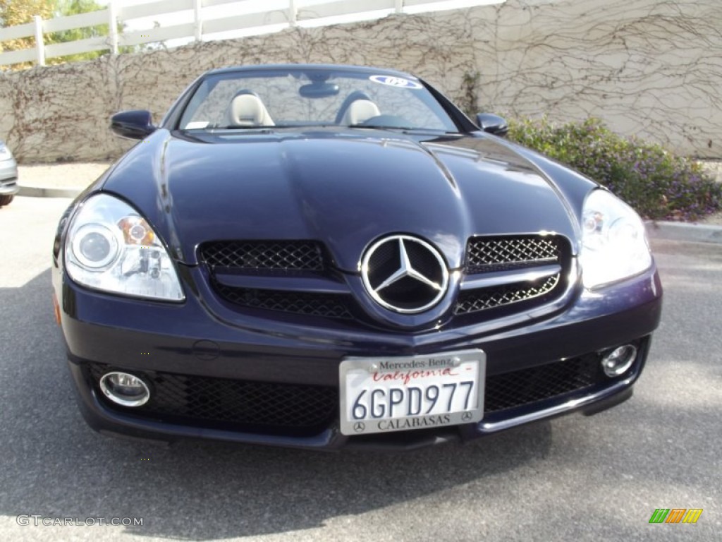 2009 SLK 300 Roadster - Capri Blue Metallic / Black/Beige photo #7