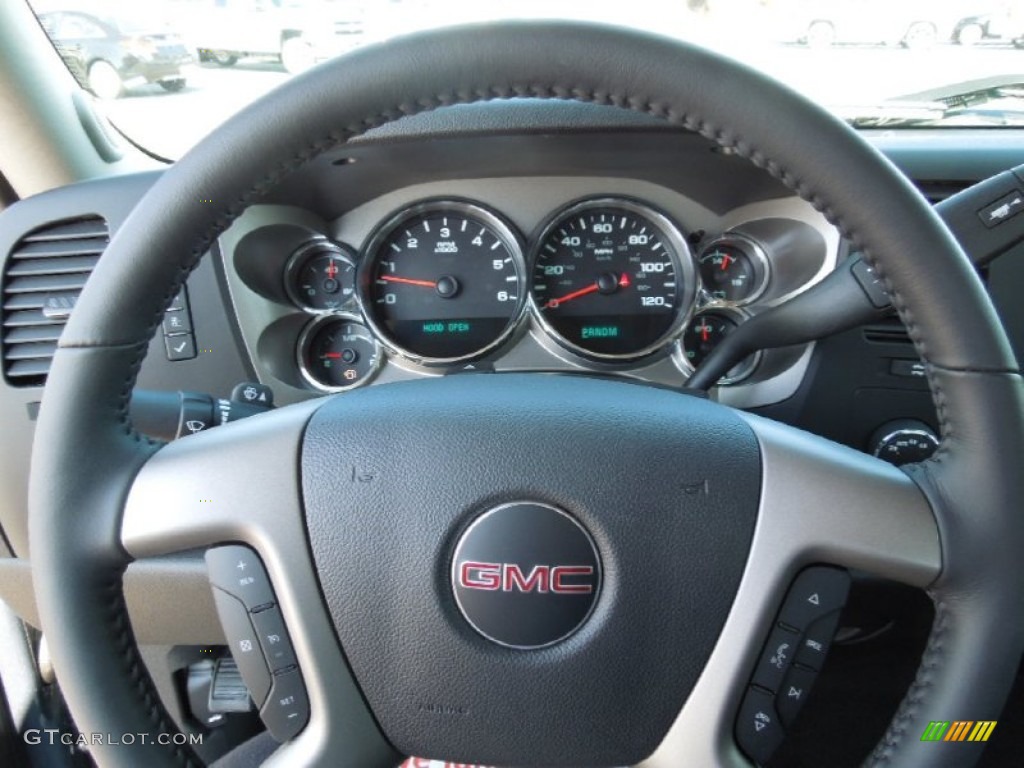 2012 Sierra 1500 SLE Extended Cab 4x4 - Stealth Gray Metallic / Ebony photo #12