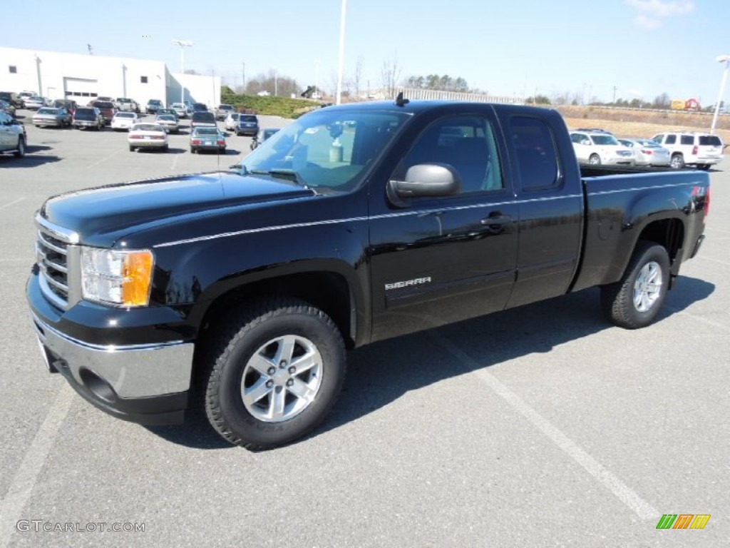 2012 Sierra 1500 SLE Extended Cab 4x4 - Onyx Black / Ebony photo #1