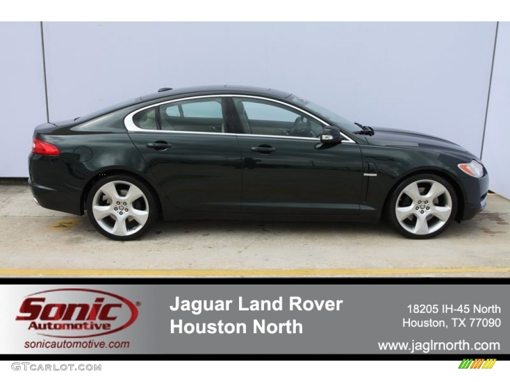 2009 XF Supercharged - Botanical Green Metallic / Champagne/Truffle photo #1